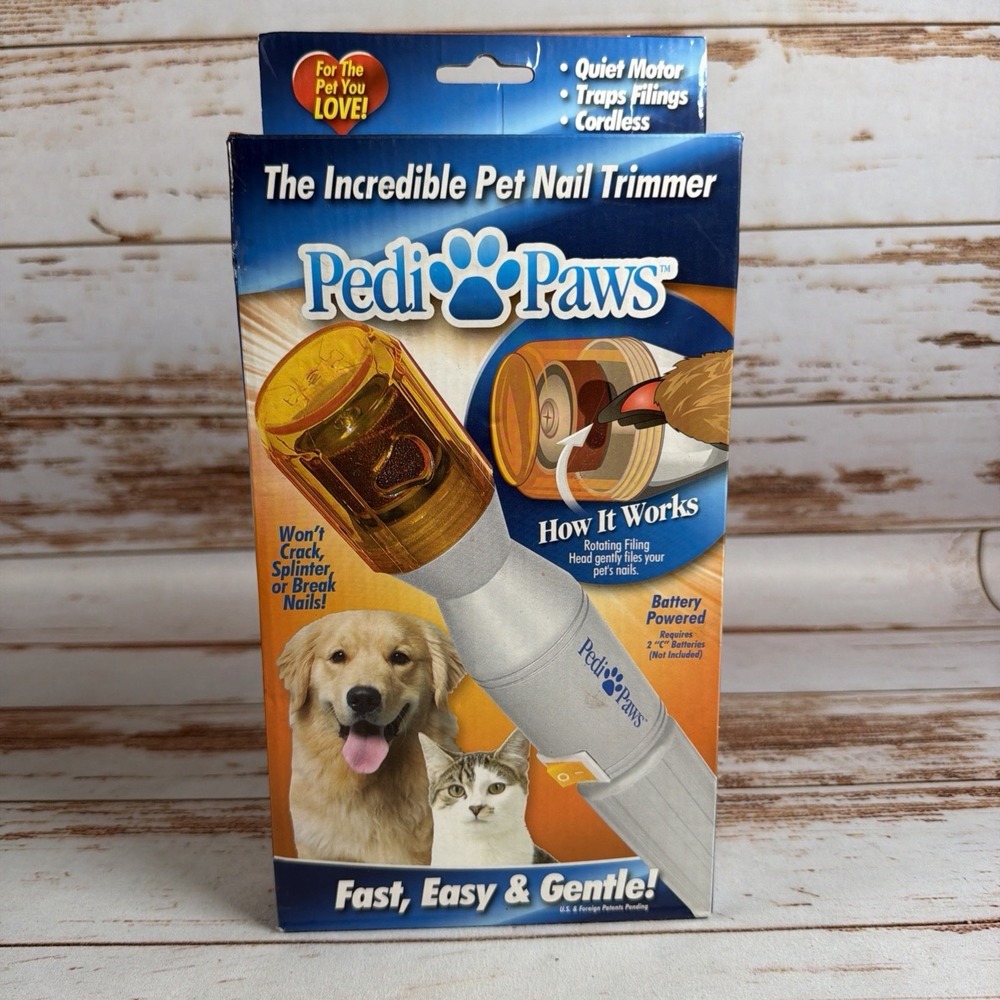 Pedi Paws Electric Pet Dog Cat Nail Trimmer Grinder Gentle Grooming